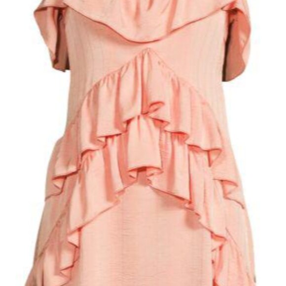 Avantlook Tiered Ruffle pink Mini Small NWT Dress - Picture 3 of 4